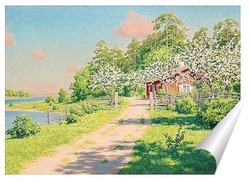   Постер Летний пейзаж с домом.
