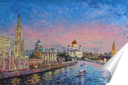   Постер Круглова Светлана. "Софийская и Кремлевская набережные вечером"