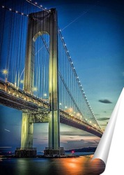   Постер Verrazano-Narrows Bridge мост на закате