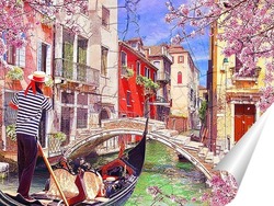   Постер Красочные каналы Венеции