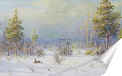   Постер Зимняя сцена охоты