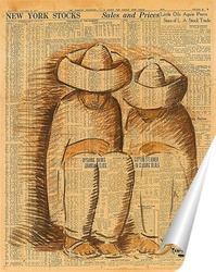   Постер Две сидячие фигуры