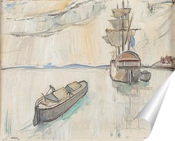   Постер Грузовое судно во главе остальных судов