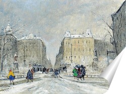   Постер Большой город в снегу