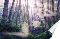   Постер Девушка на фоне леса