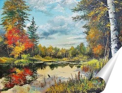   Постер Осенний пруд