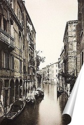   Постер Канал и старый паром в Мурано