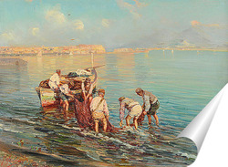   Постер Рыбаки на берегу моря