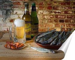   Постер Для любителей пива с креветками и корюшкой