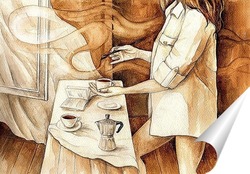   Постер Танец кофейной кисти