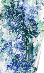  Постер Голубые розы