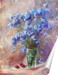   Постер Букет цветы  васильки