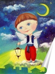   Постер Ангелочек с фонариком 