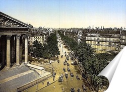   Постер Бульвар-де-ла-Мадлен с церковью Мадлен слева, Париж.1890-1905 гг