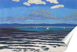   Постер Морской пейзаж с белыми парусами