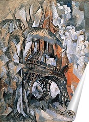   Постер Эйфелева башня с деревьями