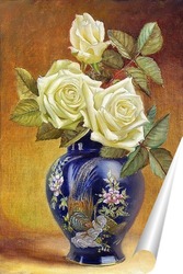   Постер Розы в восточной вазе