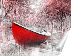   Постер Красная лодка