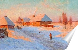   Постер Деревня в зимний период. 1910