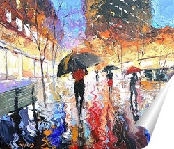   Постер Неоновые краски дождя