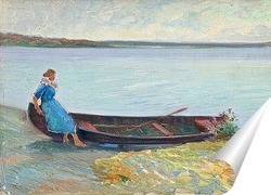   Постер Девушка и лодка