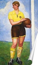   Постер Футболистка блондинка