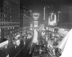  Постер Таймс Сквер в дождливую ночь.Май 1952г.