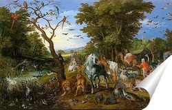   Постер Ной собирает животных для ковчега (1613)