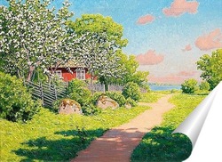   Постер Пейзаж с фруктовыми деревьями