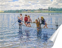   Постер Дети у озера