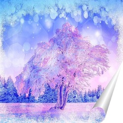   Постер Снежное дерево