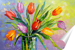   Постер Букет разноцветных тюльпанов