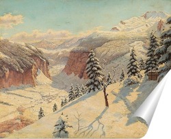   Постер Зимний Горный Перевал