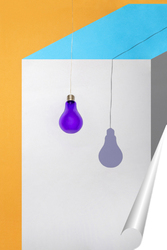   Постер Геометрический натюрморт с Тенью от фиолетовой лампочки 