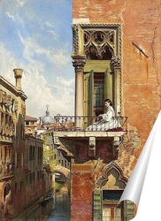   Постер Анна Пассини на балконе Палаццо Приули в Венеции