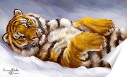   Постер Зимние радости. тигр