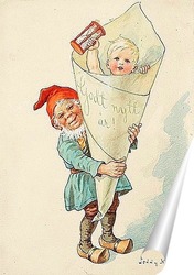   Постер Санта-Клаус с мальчиком 