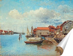   Постер Рыбацкая деревня на западном побережье Швеции