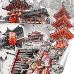  Постер Красочная Япония