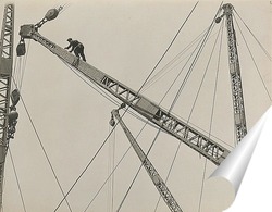  Рабочий помогает поднять Эмпайр Стейт Билдинг 25 этажей, 1931