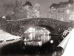   Постер Центральный парк-водоём зимой,1957г.