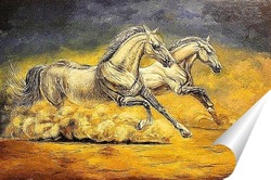   Постер Белые кони