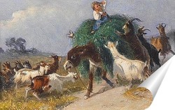   Постер Захват сена козами