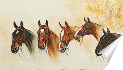   Постер "Сезон 1922-1923" Портрет пять лошадей