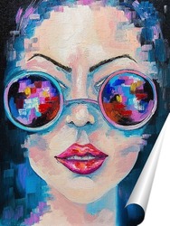   Постер Девушка в цветных очках