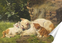   Постер Кошка с котятами 