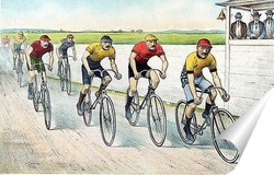   Постер Велосипедисты, финиш 