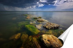 На море