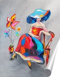   Постер Дама с цветком