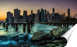  NYC утопает в огнях, манхеттен